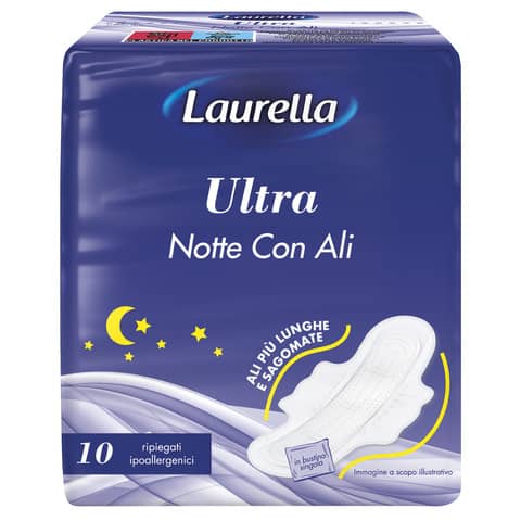 Assorbenti Ultra notte con ali Laurella conf. 10 pezzi – 01013.1