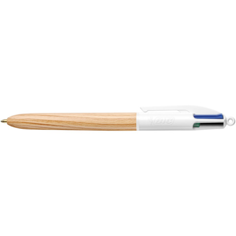 Penna a sfera a scatto BIC 4 Colours 1 mm – fusto Wood Effect 508964