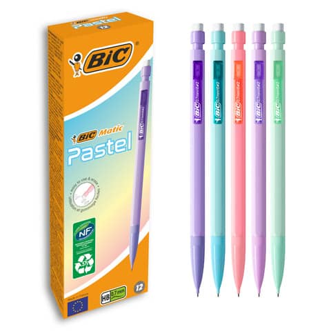 Portamine BIC Matic 0,7 mm HB assortiti pastel – conf. 12 pz 511060