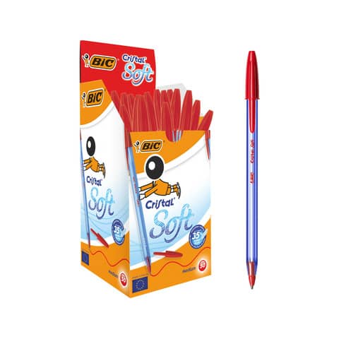 Penna a sfera BIC Cristal Soft 1,2 mm rosso conf. 50 pezzi – 9185201