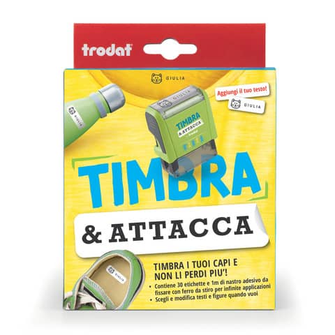 Timbro componibile Timbra & Attacca Trodat nero – misure e set assortiti 180221
