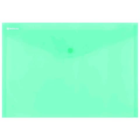 Buste con bottone in PPL ecologico Donau formato A4  verde – conf. da 12 pz – 8544001PL-06