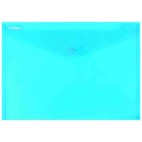 Buste con bottone in PPL ecologico Donau formato A4 blu – conf. da 12 pz – 8544001PL-10