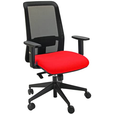 Sedia operativa girevole con schienale in rete PPL serie ECO synchro Jet Unisit rosso – JEA/BR1/ER ROSSO