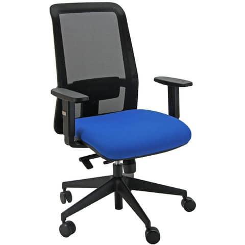 Sedia operativa girevole con schienale in rete PPL serie ECO synchro Jet Unisit blu – JEA/BR1/EB BLU