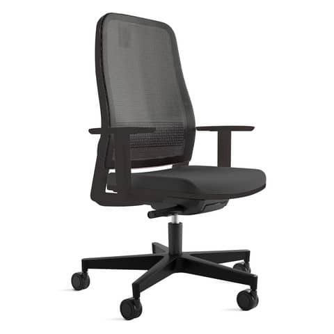 Sedia semidirezionale ergonomica rivestimento PPL ignifugo synchro Titan Unisit nero – TTN/BR2/IN