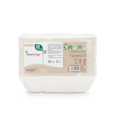 Vaschetta patatine bio-compostabile ecoCanny Take Away bianco 173x123x40 mm conf. 50 pz – ECO-T12PCA