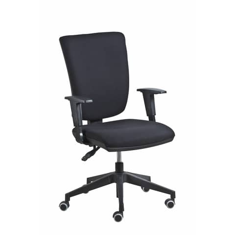 Poltrona semi-direzionale Comfort Seditaly tessuto ignifugo nero braccioli regolabili – CMG0C4E0GB833