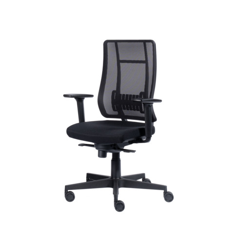 Poltrona semi-direzionale Liberty Syncro Seditaly tessuto ignifugo nero LTG0S1TEGB1R1