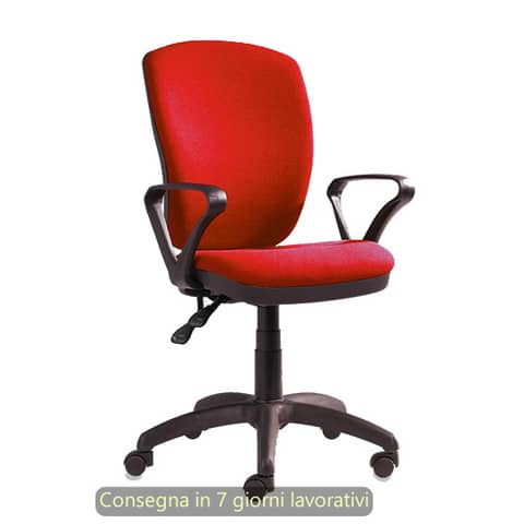 Seduta operativa Mirage Back-system in tessuto ignifugo Seditaly con braccioli fissi BR03 rosso – MRG0C3Q0CB411