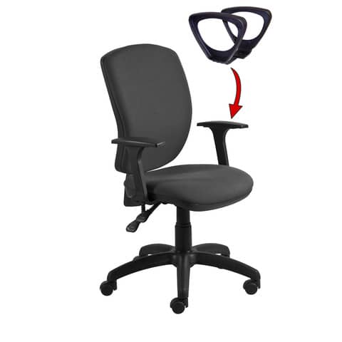 Seduta operativa Mirage Back-system in tessuto ignifugo Seditaly con braccioli regolabili nero – MRG0C3Q0GB833