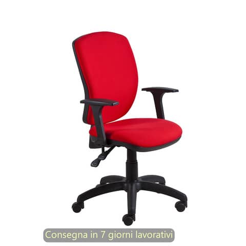 Seduta operativa Mirage Back-system in tessuto ignifugo Seditaly con braccioli regolabili rosso – MRG0C3Q0GB411