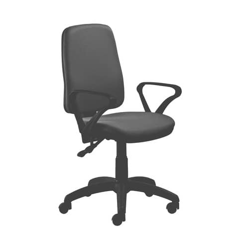 Seduta operativa Ariel Back-system in tessuto ignifugo Seditaly con braccioli fissi nero – ARGMC4C0BB833