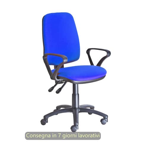 Seduta operativa Ariel Back-system in tessuto ignifugo Seditaly con braccioli fissi blu – ARGMC4C0BB671