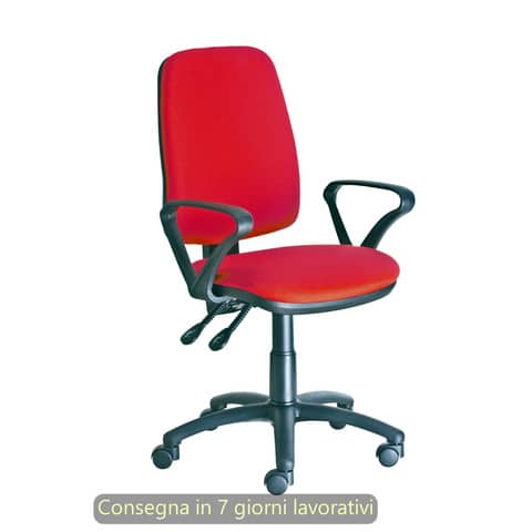 Seduta operativa Ariel Back-system in tessuto ignifugo Seditaly con braccioli fissi rosso – ARGMC4C0BB411