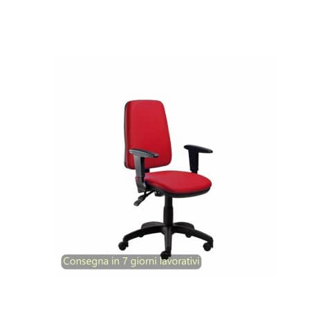 Seduta operativa Ariel Back-system in tessuto ignifugo Seditaly con braccioli regolabili rosso – ARGMC4C0DB411