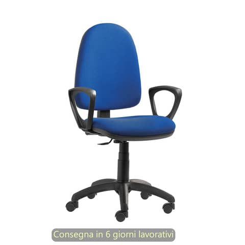 Seduta operativa Sofia CPM in tessuto acrilico Seditaly con braccioli fissi blu – SFGAC00B3C006