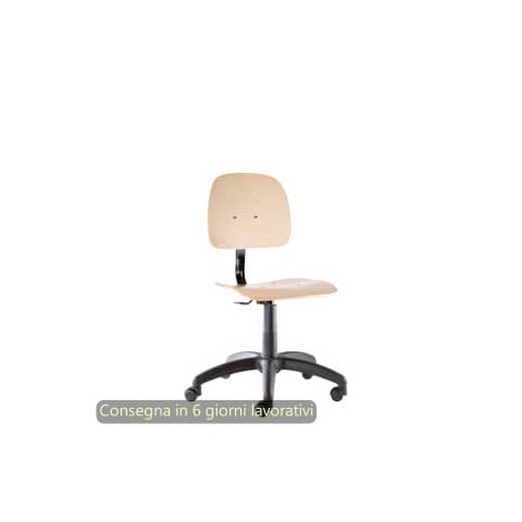 Seduta tecnica Labor Wood 40 in legno di faggio verniciato naturale Seditaly bassa – LBG0F0000L119