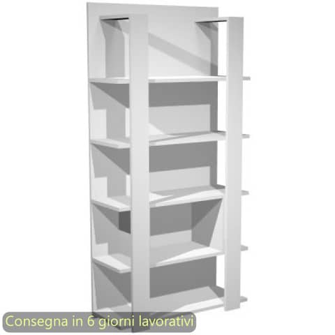 Libreria alta a giorno 5 ripiani 100×38,6xH.198 cm Artexport bianco 15110/3