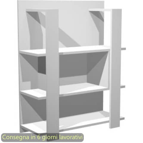 Libreria media a giorno 3 ripiani 100×38,6xH.123,6 cm Artexport bianco 15115/3