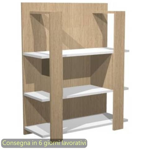 Libreria media a giorno 3 ripiani 100×38,6xH.123,6 cm Artexport rovere/bianco – 15115/C3