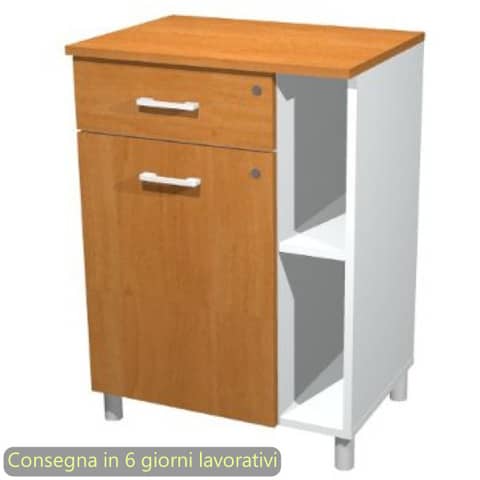 Mobile di servizio angolo Ristoro 60x45xH.84 cm Artexport noce chiaro/bianco – 2872.1/34