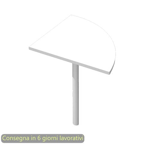 Raccordo angolare 90° con gamba grigio alluminio per scrivanie Artexport Presto 80x80xH.69,5 cm bianco – 313-11_3