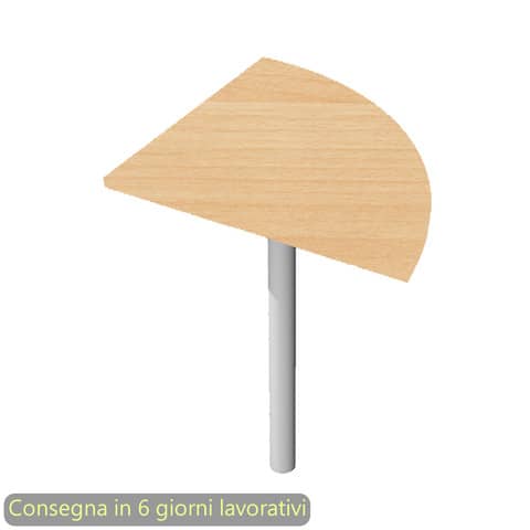Raccordo angolare 90° con gamba grigio alluminio per scrivanie Artexport Presto 80x80xH.69,5 cm faggio – 313-11_6
