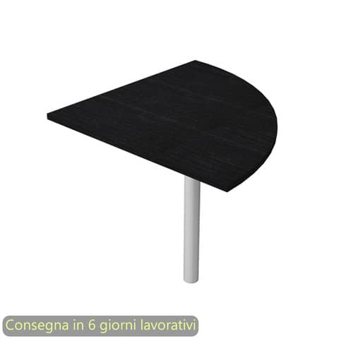 Raccordo angolare 90° gamba grigio all. per scrivanie Presto 80x80xH.69,5 cm Artexport nero venato frassino