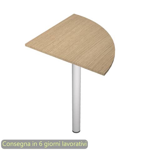 Raccordo angolare 90° con gamba grigio alluminio per scrivanie Artexport Presto 80x80xH.69,5 cm rovere – 313-11_C