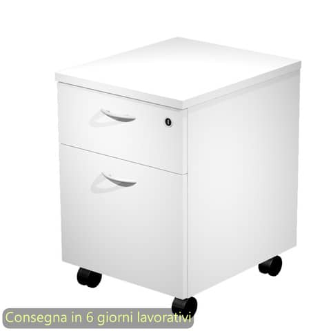 Cassettiera con ruote Artexport Presto 1 cassetto + 1 classificatore – smontata 41,8x52x59,5 cm bianco – 60022/3