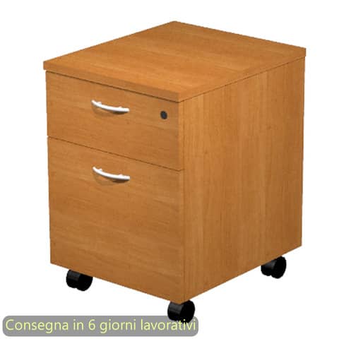 Cassettiera con ruote Artexport Presto 1 cassetto + 1 classificatore – smontata 41,8x52x59,5 cm faggio – 60022/6