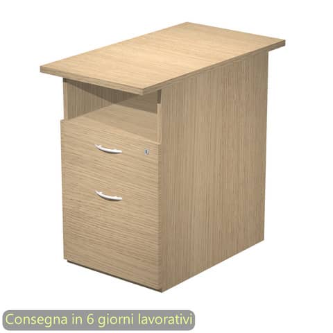 Cassettiera con ruote Artexport Presto 1 cassetto + 1 classificatore – smontata 41,8x52x59,5 cm rovere – 60022/C