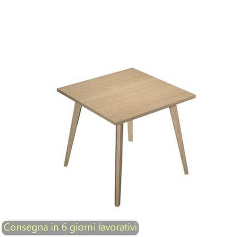 Scrivania piano rovere 80x80xH.74,4 cm gamba rastremata in legno rovere linea Woody Artexport – 6401-DKA-C-AQ