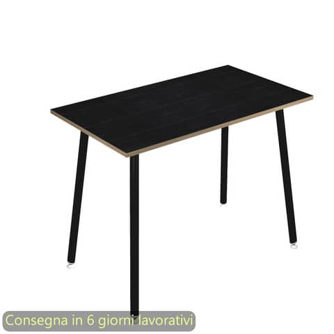 Tavolo alto Skinny Metal 140x80xH.105 cm con gambe metalliche nere Artexport piano nero – 6402-DJC-8C-AQ