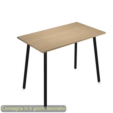 Tavolo alto Skinny Metal 140x80xH.105 cm con gambe metalliche nere Artexport piano rovere – 6402-DJC-C-AQ