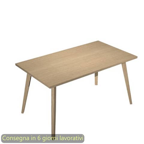 Scrivania piano rovere 140x80xH.74,4 cm gamba rastremata in legno rovere linea Woody Artexport – 6402-DKA-C-AQ