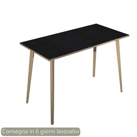 Tavolo alto Woody 160x80xH.105 cm con gambe rovere Artexport piano nero 6403-DKC-8C-AQ