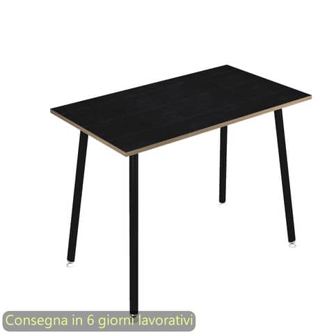 Tavolo alto Skinny Metal 180x80xH.105 cm con gambe metalliche nere Artexport piano nero – 6405-DJC-8C-AQ