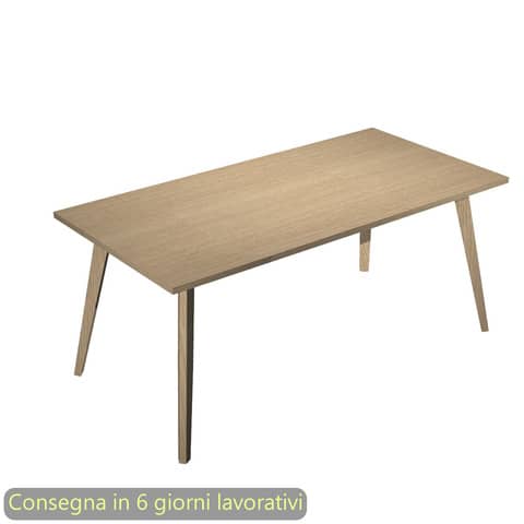 Scrivania piano rovere 180x80xH.74,4 cm gamba rastremata in legno rovere linea Woody Artexport – 6405-DKA-C-AQ