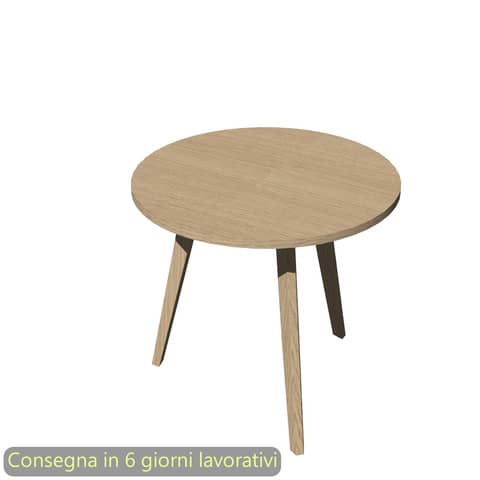 Tavolo riunione rotondo Woody ø80xH.74,4 cm con 3 gambe rovere Artexport piano rovere – 6408-DKA-C-AQ