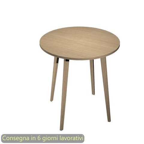 Tavolo riunione rotondo alto Woody ø100xH.105 cm con 3 gambe rovere Artexport piano rovere – 6410-DKD-C-AQ