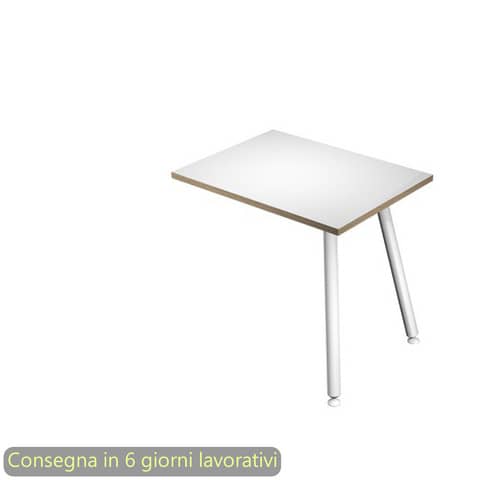 Allungo reversibile per scrivanie Skinny Metal 60x80xH.74,4 cm gambe met. bianche Artexport piano bianco – 6417-DJA-3C-AN
