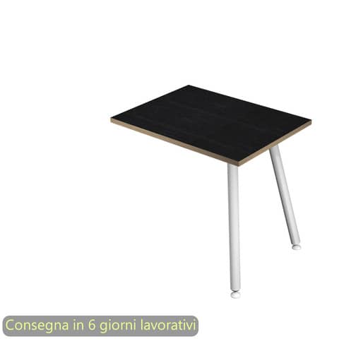 Allungo reversibile per scrivanie Skinny Metal 60x80xH.74,4 cm gambe met. bianche Artexport piano nero – 6417-DJA-8C-AN