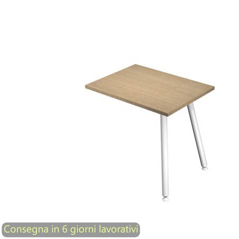 Allungo reversibile per scrivanie Skinny Metal 60x80xH.74,4 cm gambe met. bianche Artexport piano rovere – 6417-DJA-C-AN