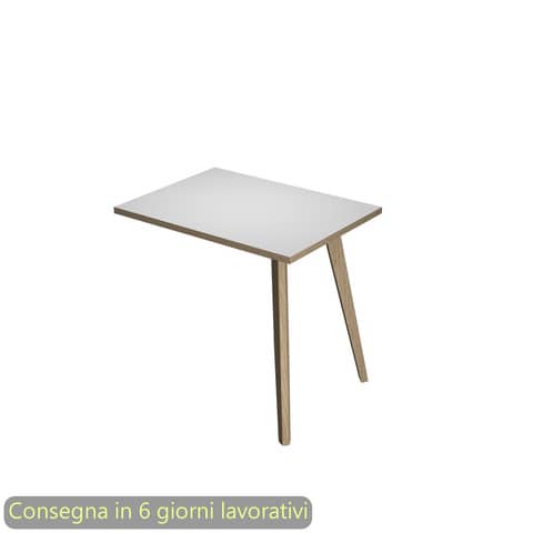 Allungo reversibile per scrivanie Woody 60x80xH.74,4 cm gambe rovere Artexport piano bianco – 6417-DKA-3C-AQ