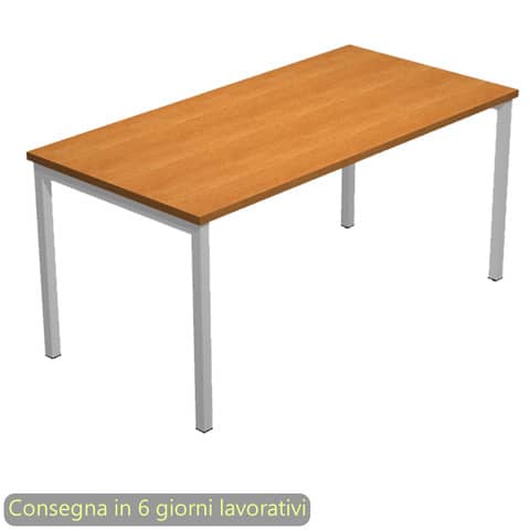 Scrivania noce chiaro 120x80xH.72,5 cm gamba a ponte in metallo grigio linea Presto Venere Plus Artexport – 664/4