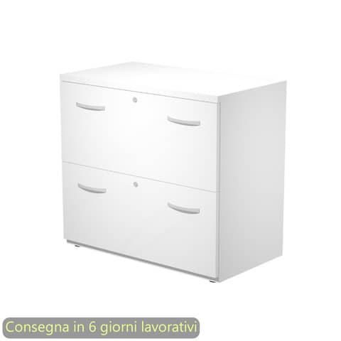 Mobile classificatore Flex 2 cassetti con serratura 80x46xH.73 cm Artexport bianco – BB+CL-B/3