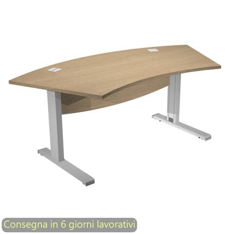 Scrivania direzionale piano rovere 190x96xH.73 cm gamba in metallo ad L Flex Direction – BMNG-URB/V-MOD/C