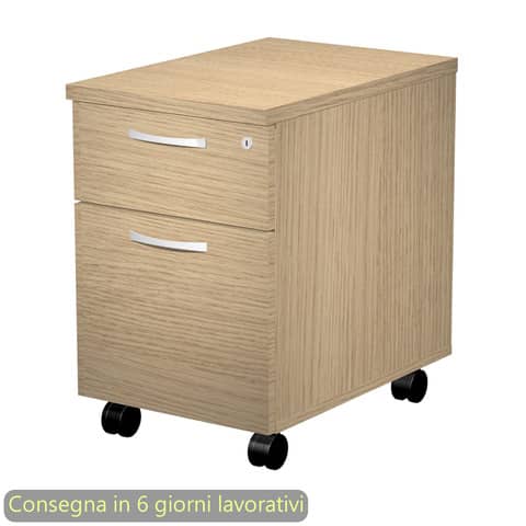 Cassettiera Flex 1 cassetto con serratura + 1 classificatore – 44x60xH.60 cm con ruote Artexport rovere